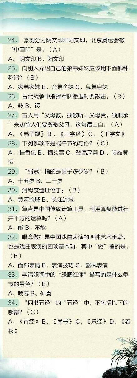 100道省考文化常識題，測測這些題你都會嗎